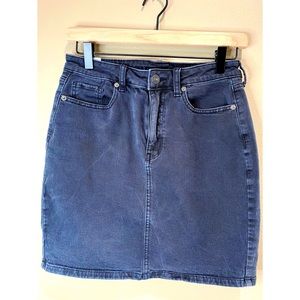 American Eagle Black Faded Jean Mini Skirt